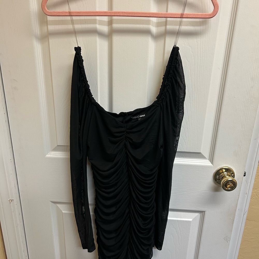 Fashion Nova Black Long Sleeve Dress